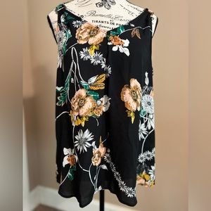 Black with flowers tank top